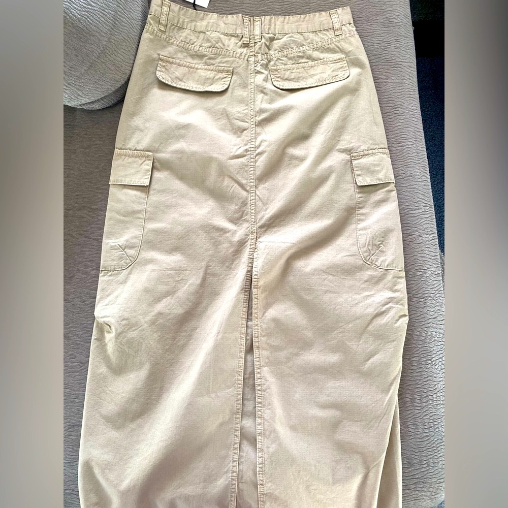 ZARA Tan Cargo Midi Skirt - Size S - NEW - Picture 4 of 4